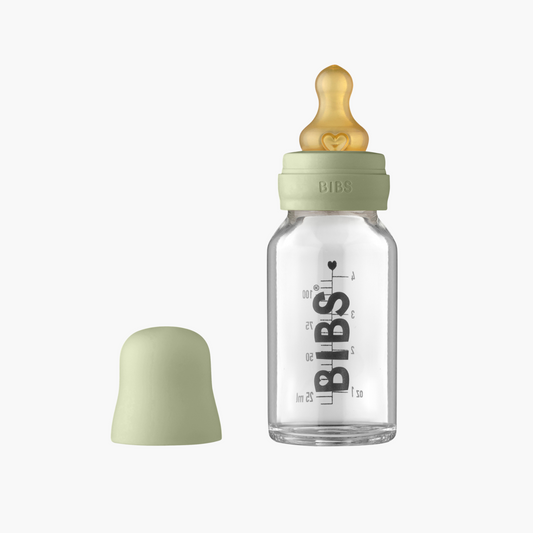 Glass Baby Bottle Set - 110mL - Sage