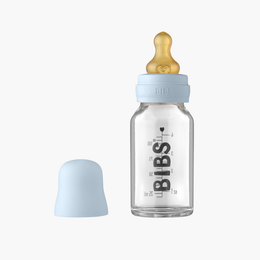 Glass Baby Bottle Set - 110mL - Baby Blue