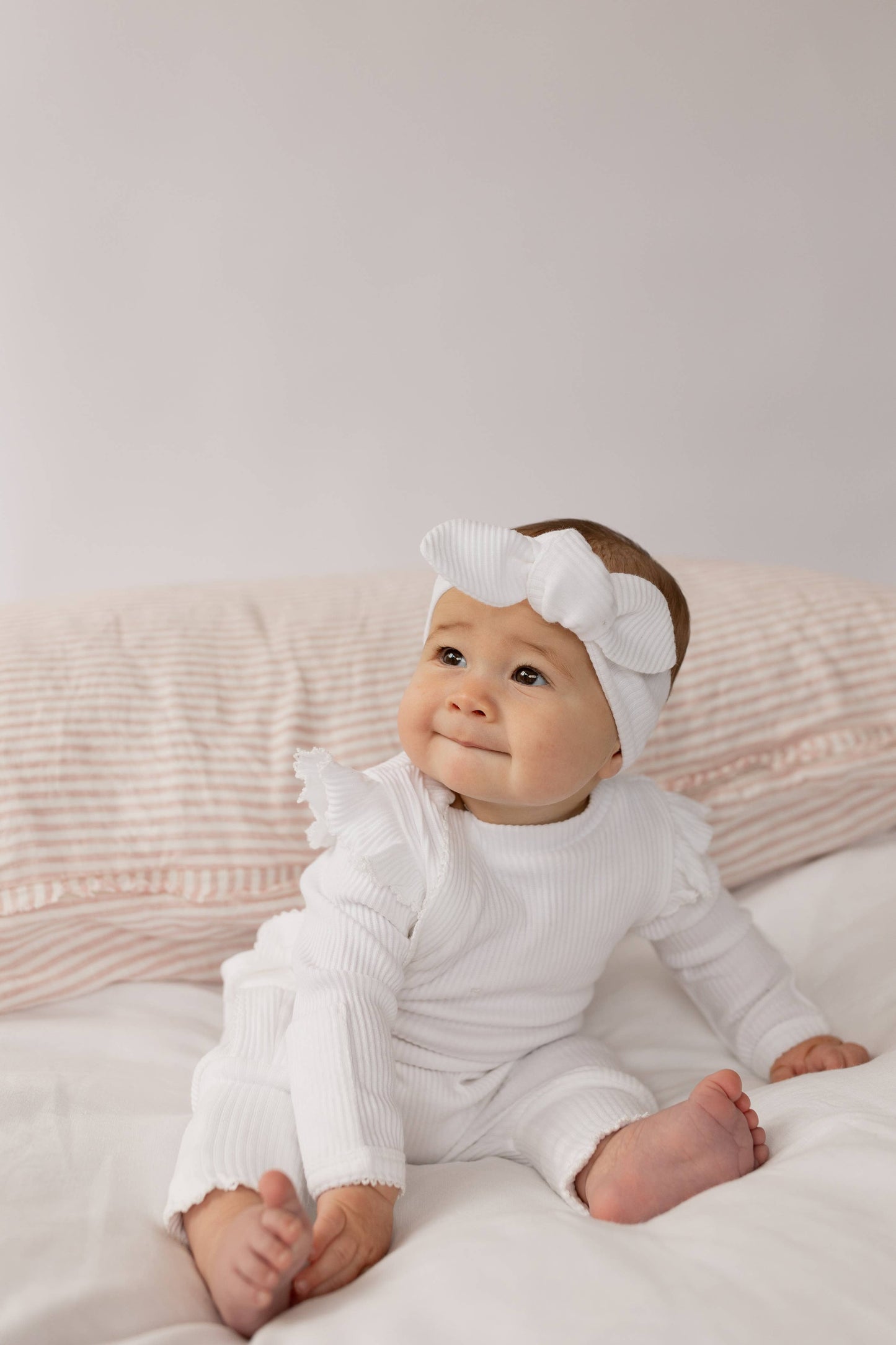 Frill Ribbed Jumpsuit: White