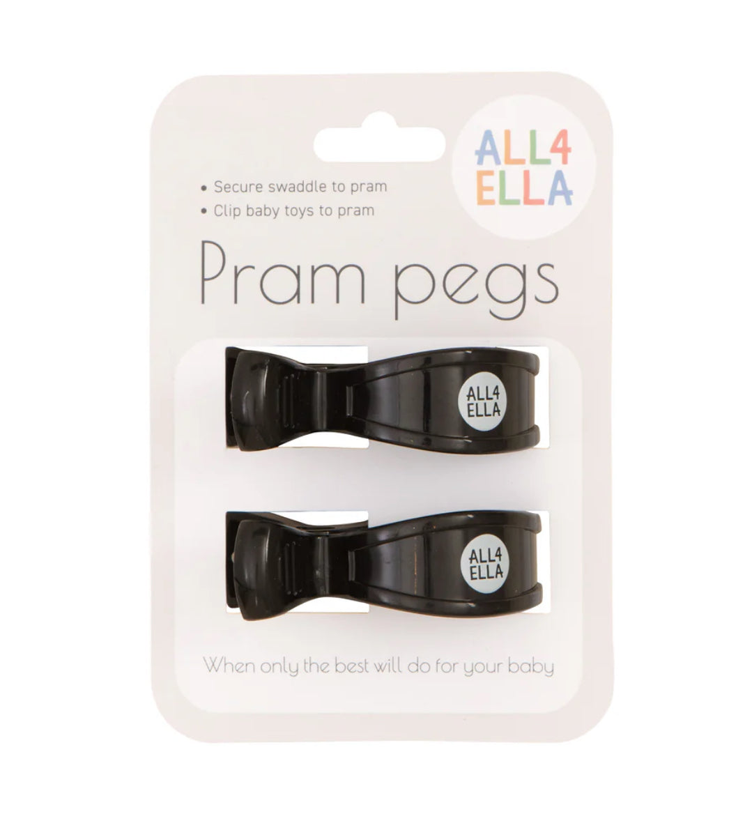 2 Pack Pram Pegs - Black