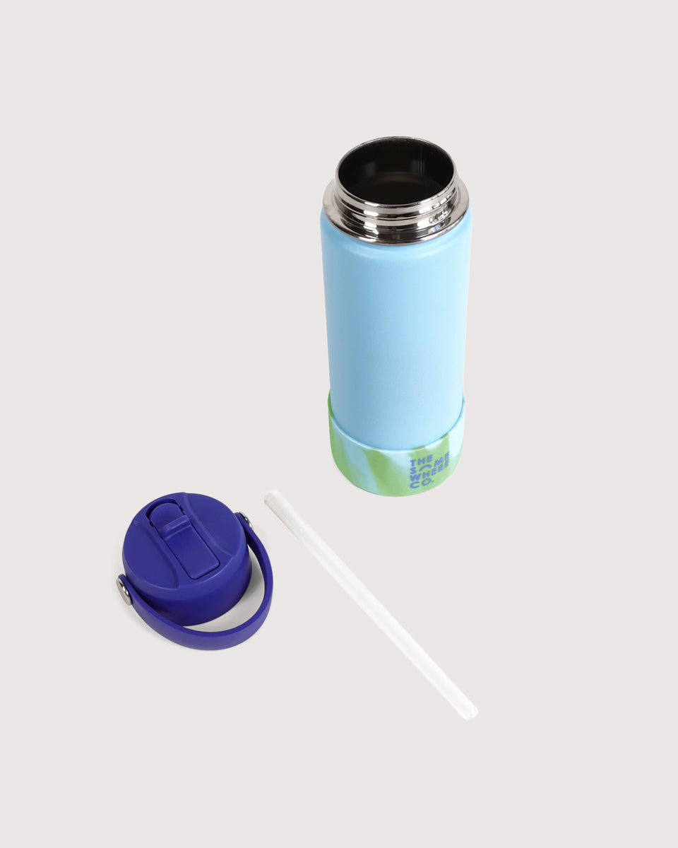 Drink Bottle - Dusty Blue Swirl
