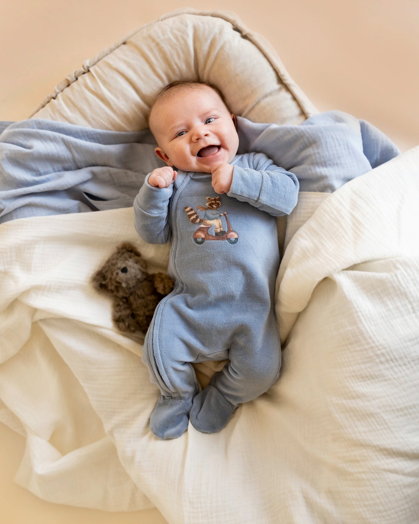 Alvin Velour Zip Onesie