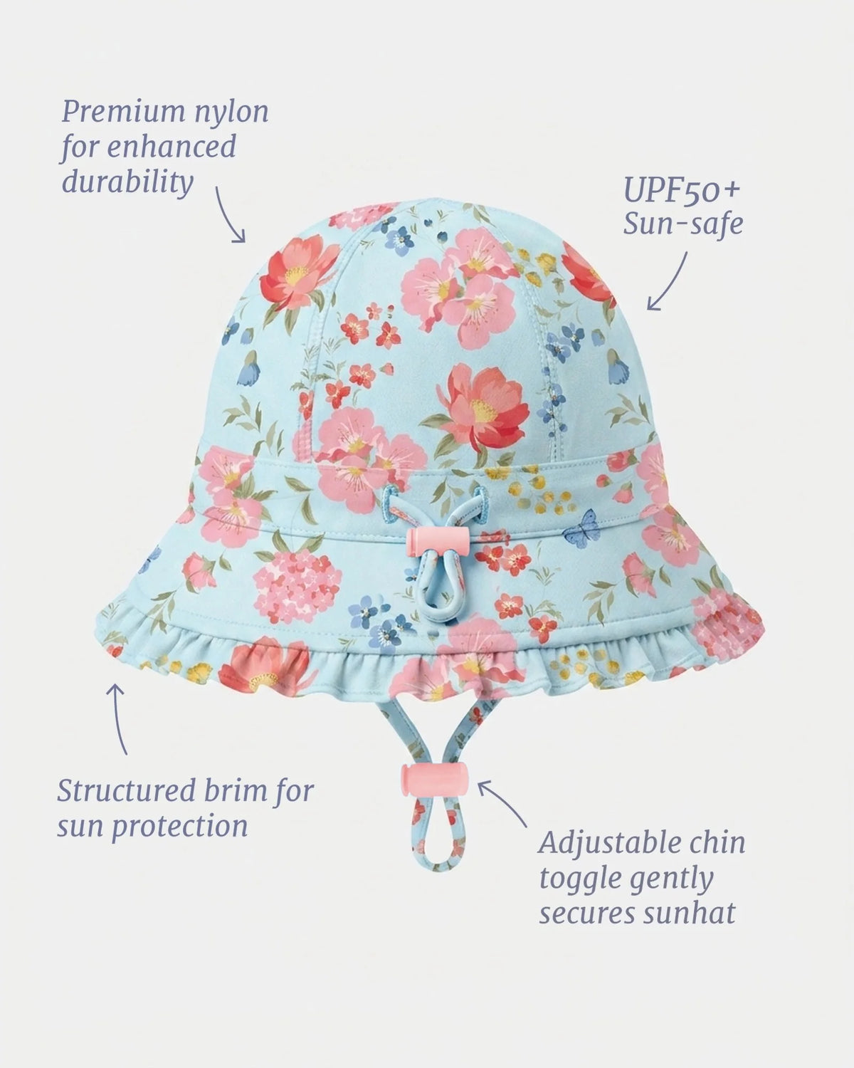 Swim Bell Hat Twinkle Aqua Garden