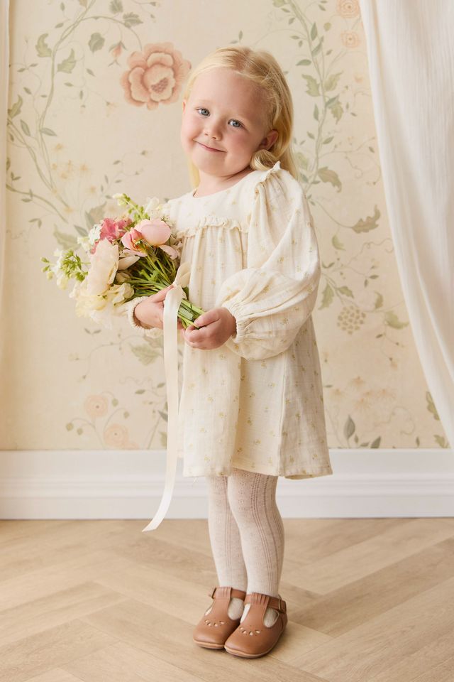 Organic Cotton Muslin Amira Dress - Vintage Ditsy