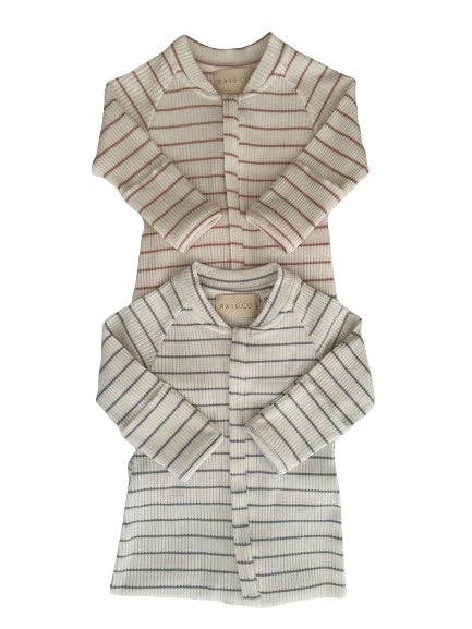 Striped Jumpsuit: Blue