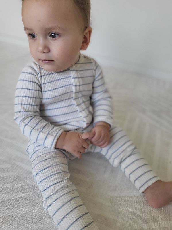 Striped Jumpsuit: Blue