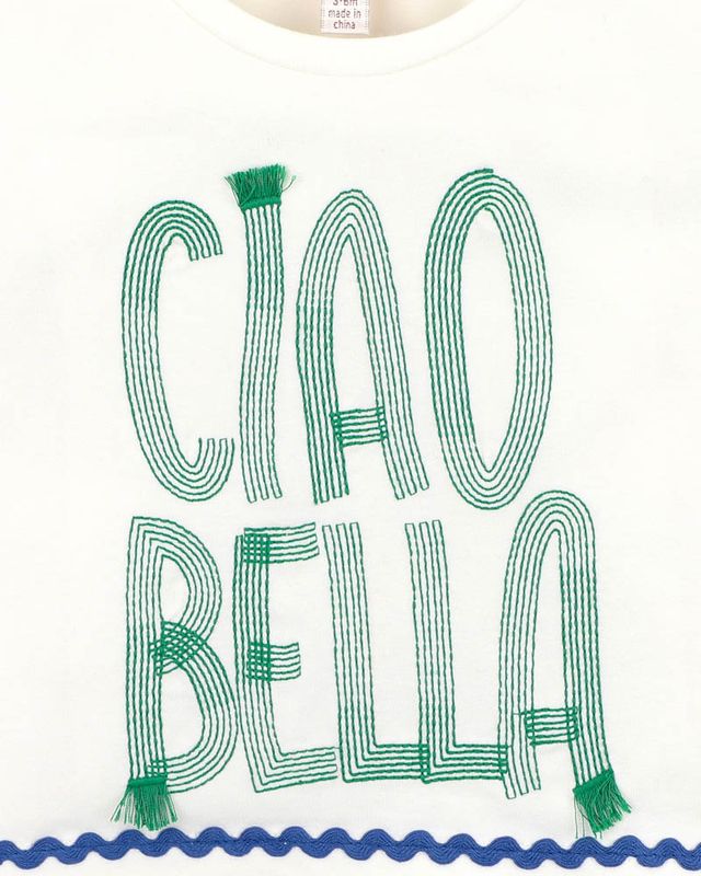 Summer Vacay Ciao Bella Embroidered Tee