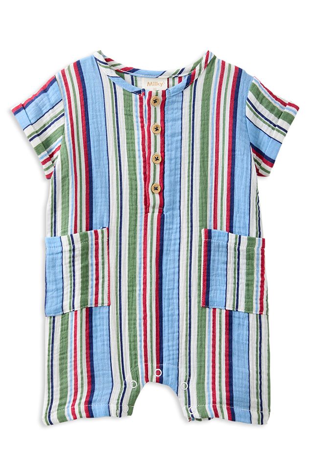 Crinkle Stripe Romper