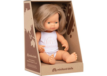 Baby Doll, Caucasian Dark Blonde Girl, 38 cm