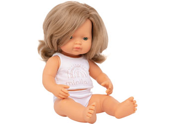 Baby Doll, Caucasian Dark Blonde Girl, 38 cm