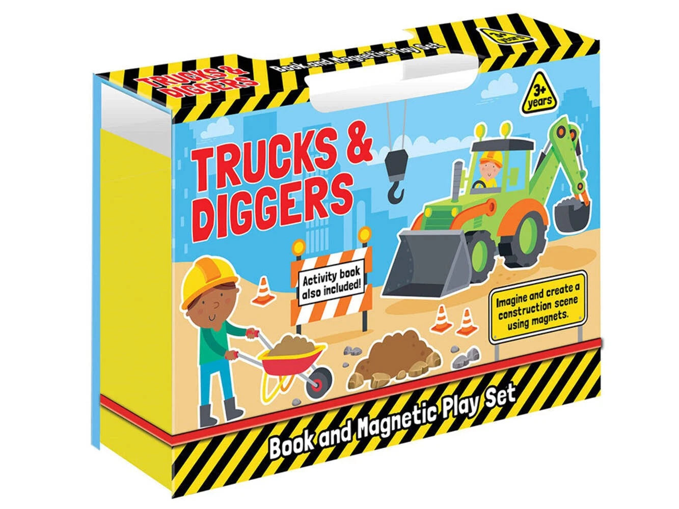 Trucks & Diggers Book And Magnetic Play Set