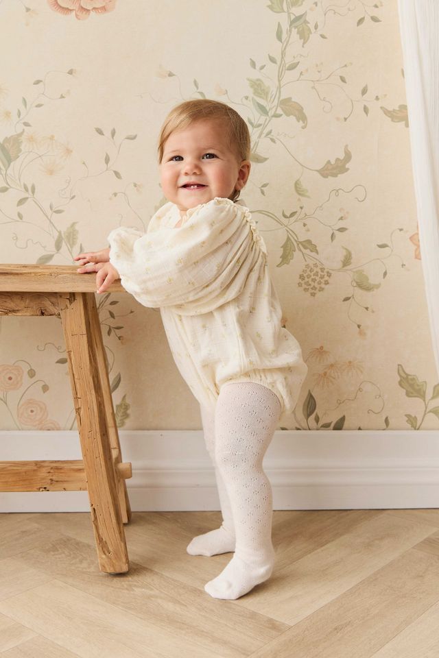 Organic Cotton Muslin Frances Playsuit - Vintage Ditsy