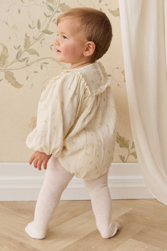 Organic Cotton Muslin Frances Playsuit - Vintage Ditsy