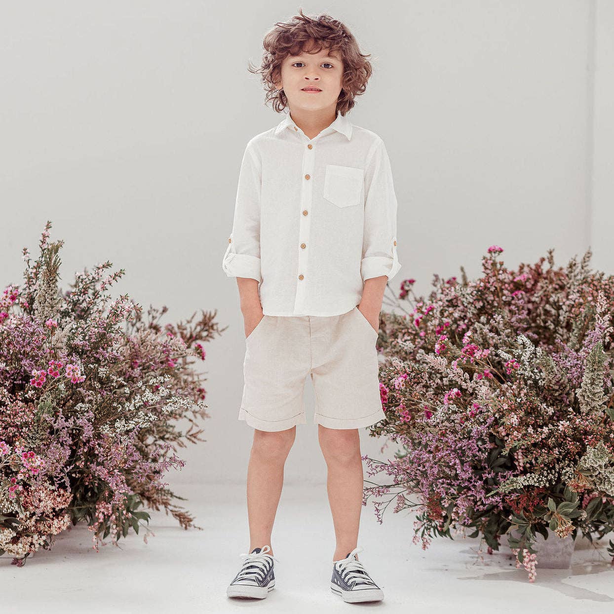 Finley Linen Shorts - Sand