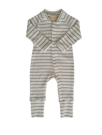 Striped Jumpsuit: Blue