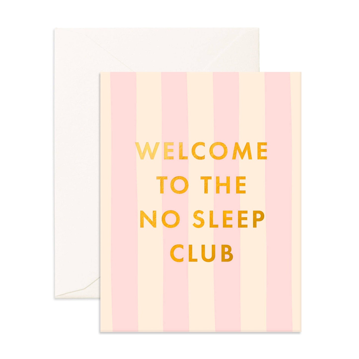 No Sleep Club Peony Stripe Greeting Card