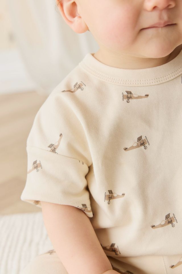 Pima Cotton Wesley Tee - Fly High Vanilla Cream