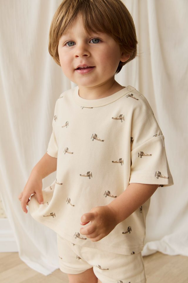 Pima Cotton Wesley Tee - Fly High Vanilla Cream