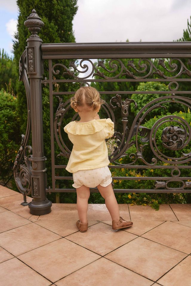 Organic Cotton Frill Bloomer - Vintage Ditsy