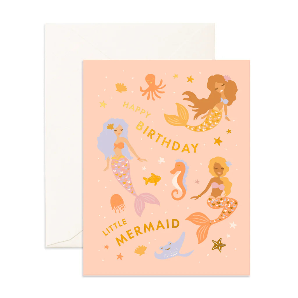 Happy Birthday Little Mermaid Greeting Card