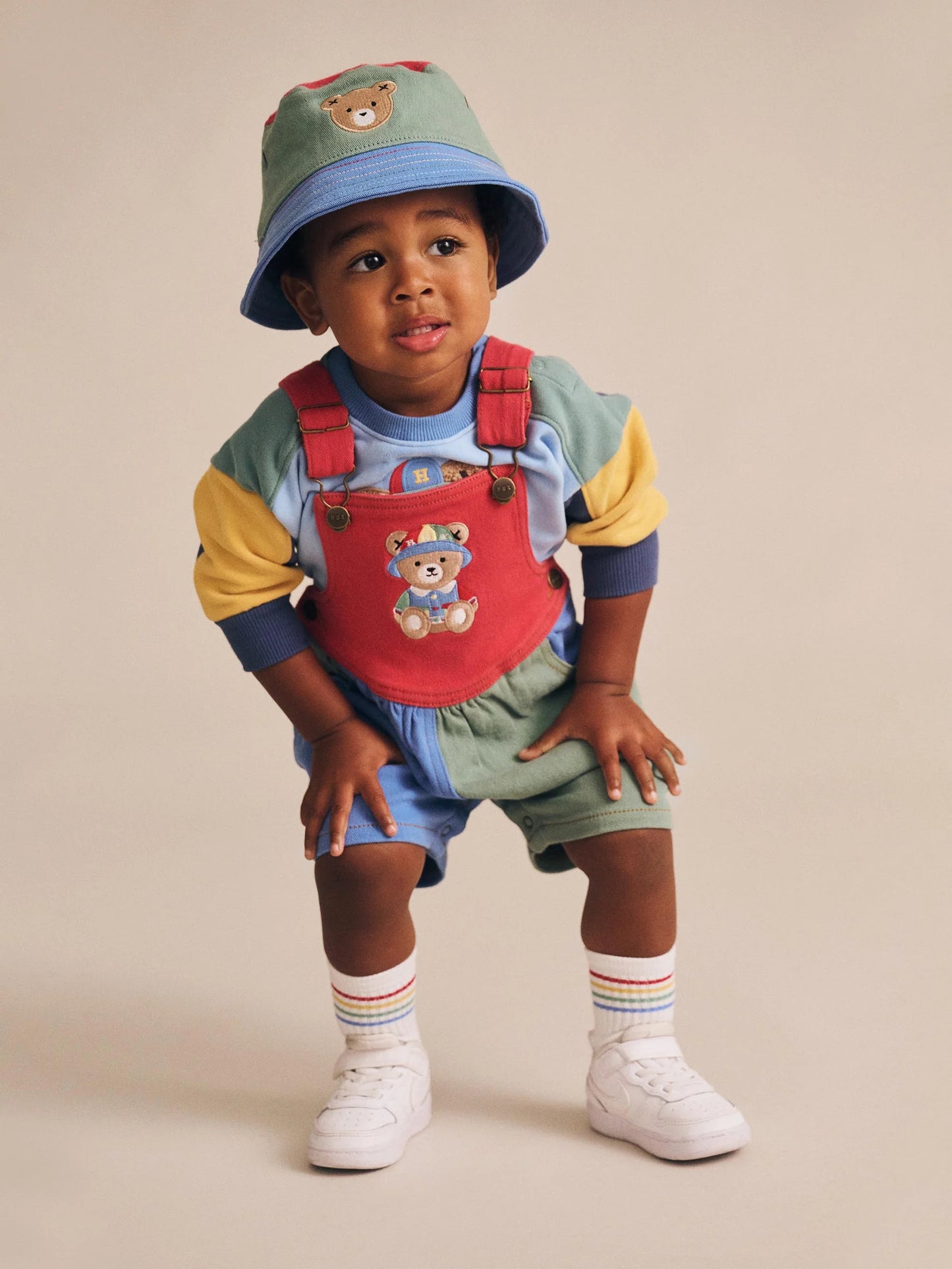 Denim Short Overalls Multicolour