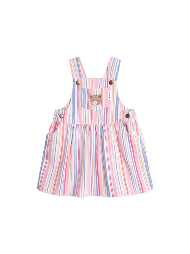 Pastel Stripe Pinafore Dress