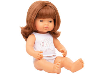 Baby Doll, Caucasian Redhead Girl, 38 cm