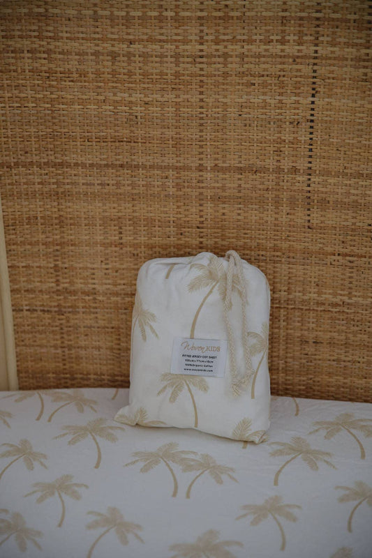 Organic Cotton Cot Sheet - Palm Tree