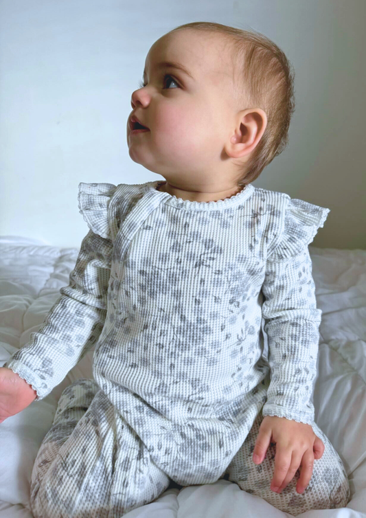 Bloom Floral Jumpsuit: Blue / 0000