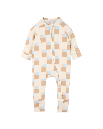 Havana Block Print Organic LS Zipsuit