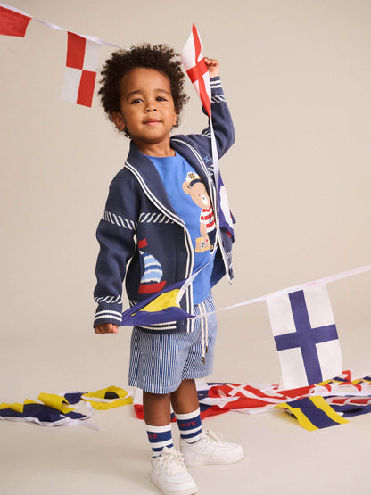 Nautical Shawl Collar Cardi