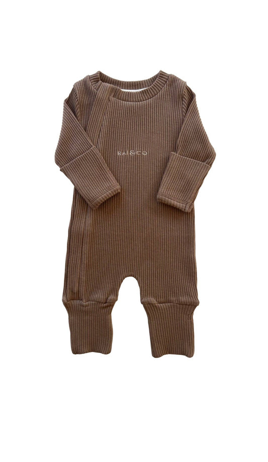 Ribbed Jumpsuits - Caramel