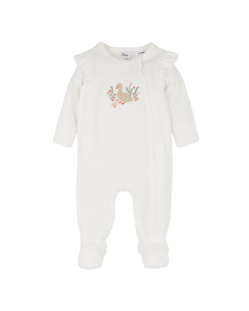 Emmy Velour Zip Onesie
