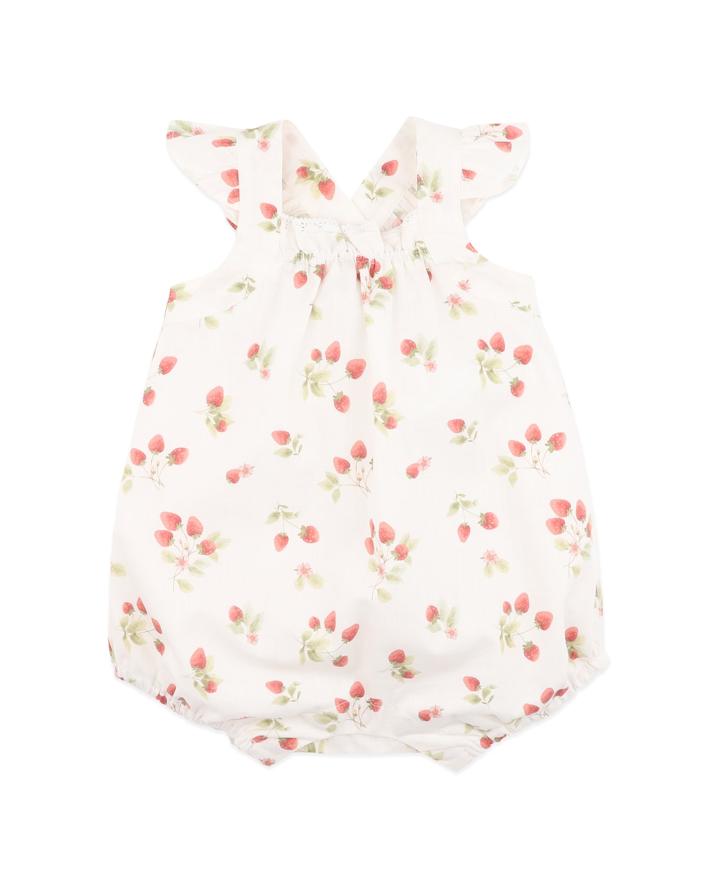 Poppy Strawberry Print Romper