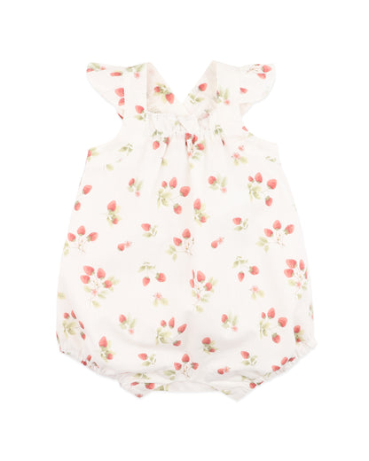 Poppy Strawberry Print Romper