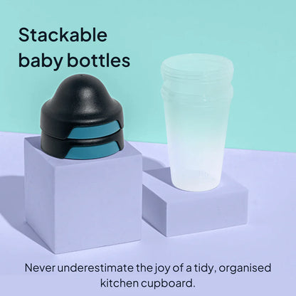 180ml Baby Bottle Two Pack black/purple 0-3 teat