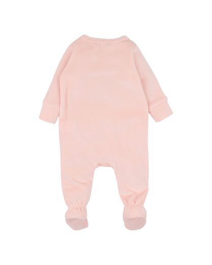 Fern Velour Embroidered Zip Onesie