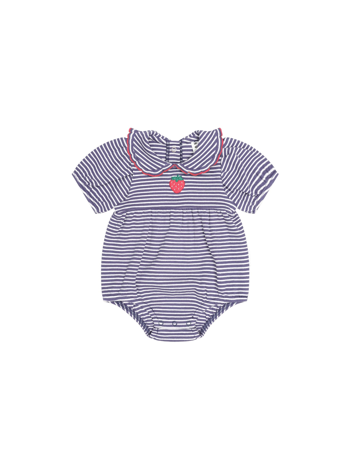 Ink Stripe Rib Collar Romper