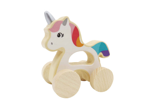 Wooden Wheelie Unicorn with Handle