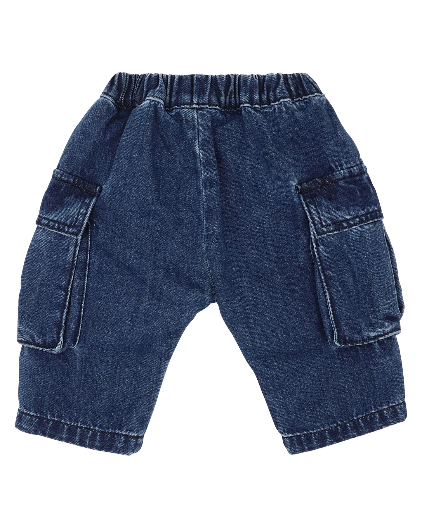Indigo Pull On Cargo Jeans