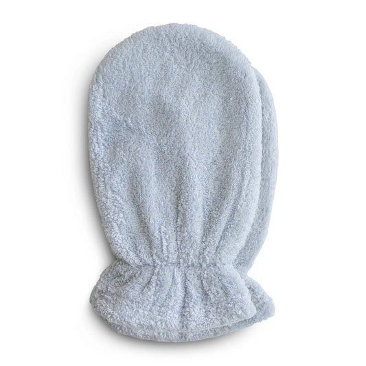 Mushie Organic Cotton Bath Mitt 2-Pack - Baby Blue