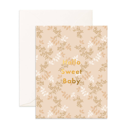 Hello Sweet Baby Cedarwood Greeting Card