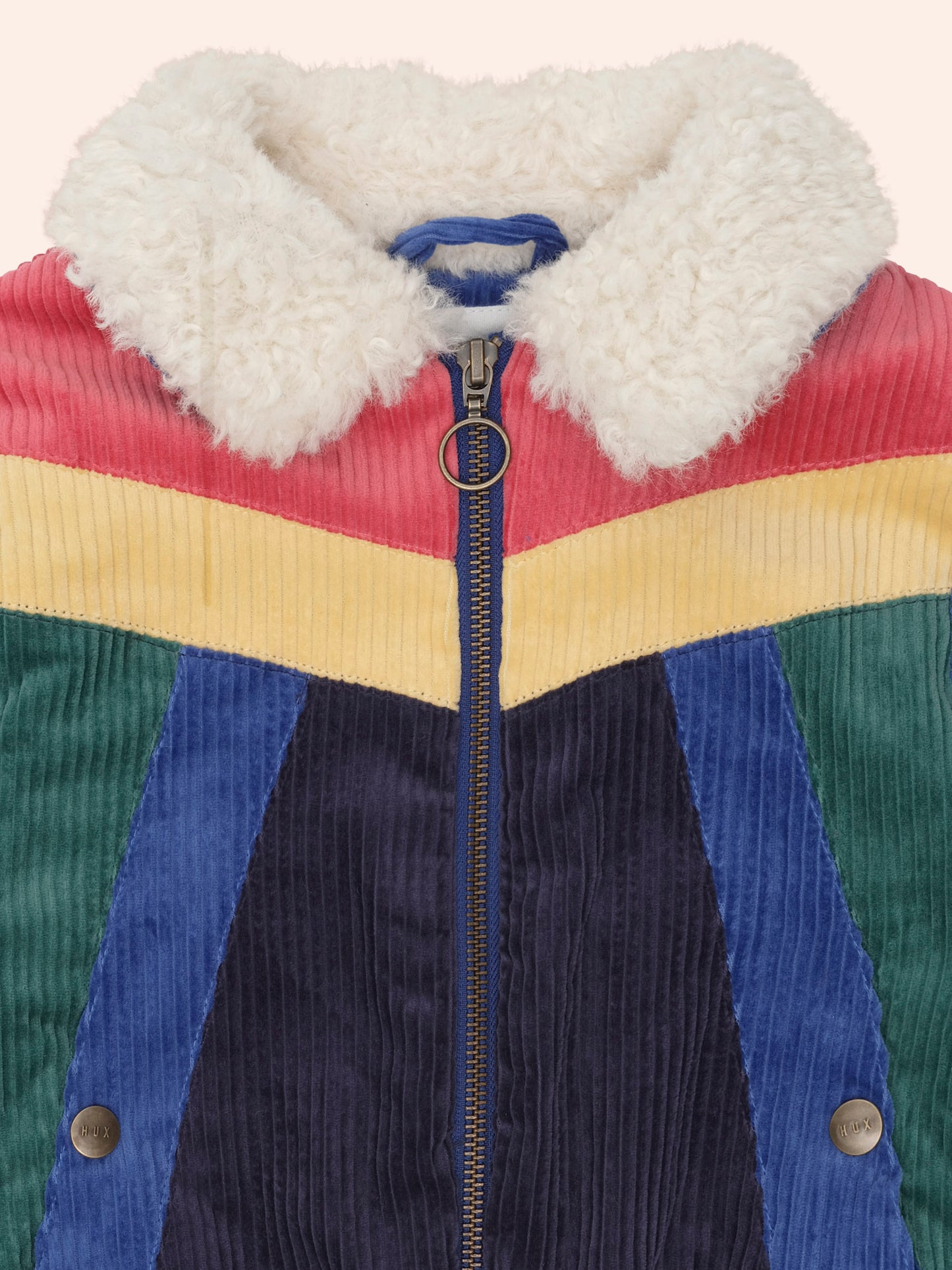 Colour Block Cord Jacket - Navy