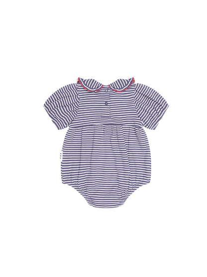 Ink Stripe Rib Collar Romper