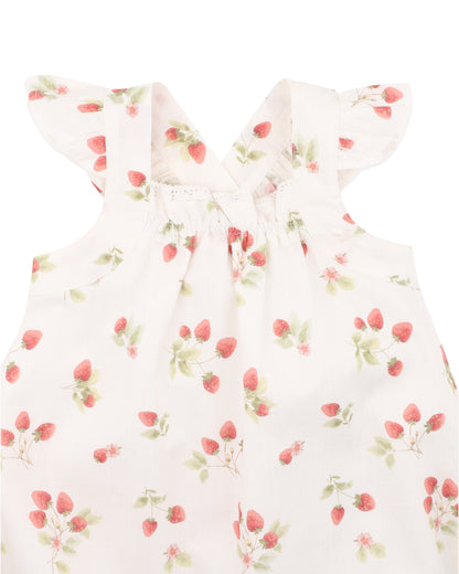 Poppy Strawberry Print Romper
