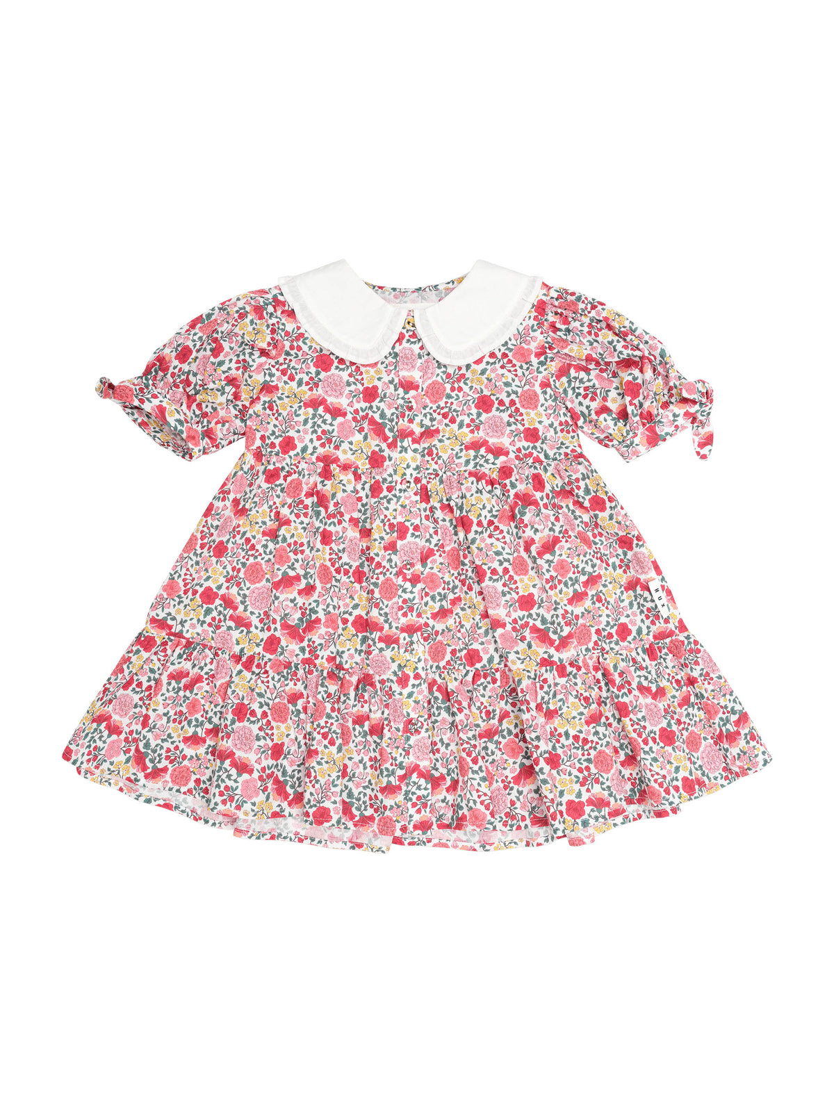 Festive Floral Frill Collar Dress