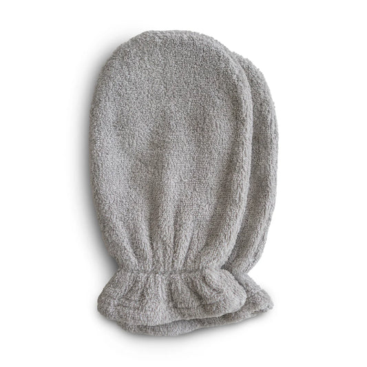 Mushie Organic Cotton Bath Mitt 2-Pack - Gray