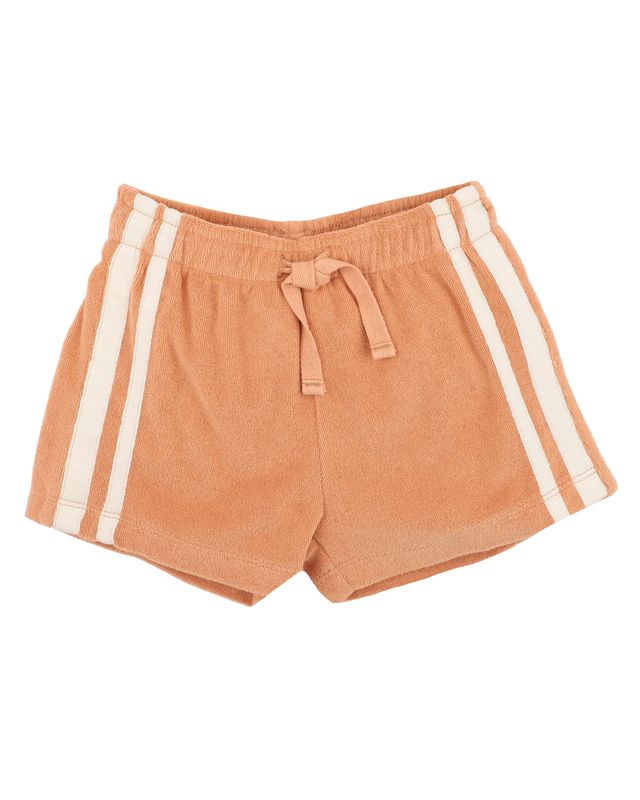 Caramel Side Stripe Towelling Shorts