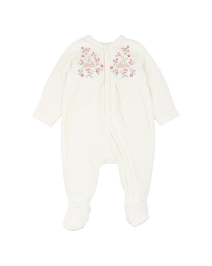 Winnie Embroidered Velour Zip Onesie