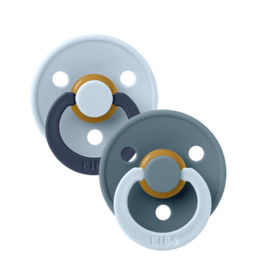 Natural Rubber Round Dummy - Fusion Baby Blue / Petrol Mix